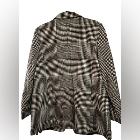 TALBOTS WOMENS BNWT CLASSIC BLACK WHITE HOUNDSTOOTH RETAIL $189 GORGEOUS JACKET - Picture 2 of 3